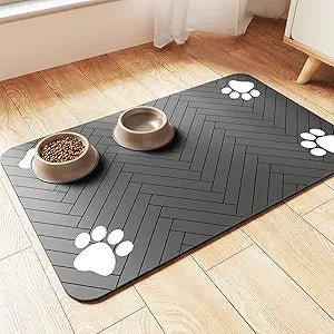 Pet Feeding Mat-Absorbent Pet Placemat for Food and Water