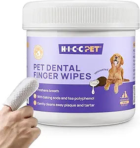 HICC PET Teeth Cleaning Wipes for Dogs & Cats, Vet