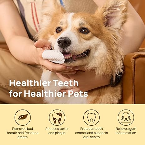 HICC PET Teeth Cleaning Wipes for Dogs & Cats, Vet