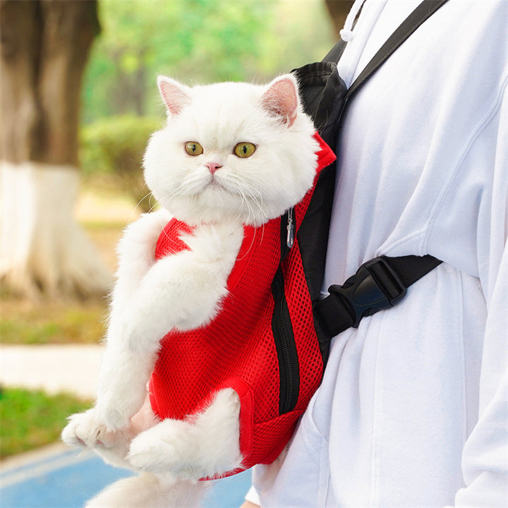Dog Cat Backpack Pet Backpack Portable Mesh Breathable Backpack Medium And Small Dog Supplies